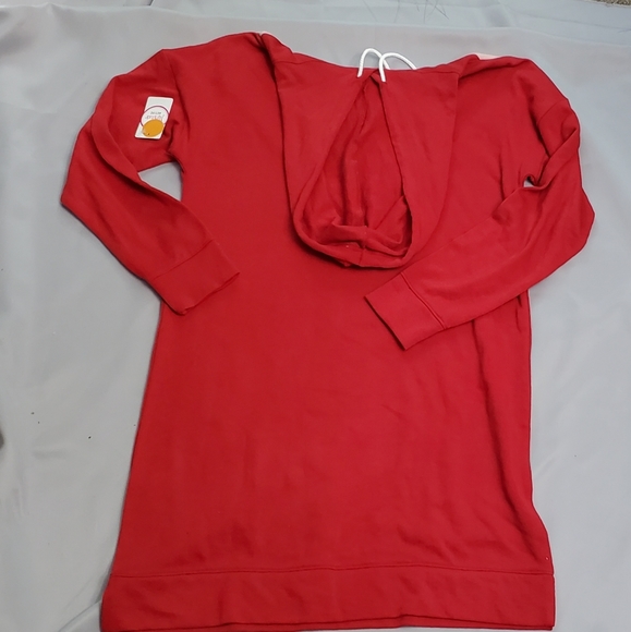 Flirtitude Active Womans Red Long Sleeve Chevron Medium Tunic Dress Casual - Picture 6 of 7